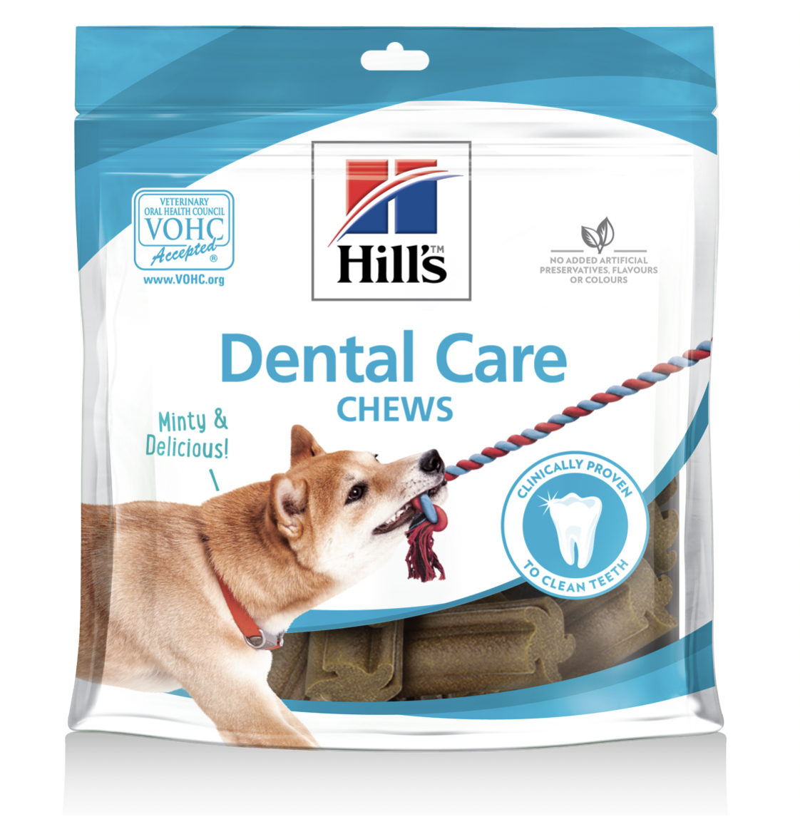 Friandises pour chiens permettant de limiter la formation de la plaque dentaire (N'élimine pas la plaque dentaire déjà formée). Paquet de 220g